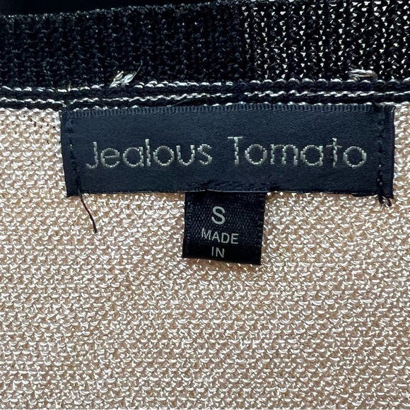 Jealous Tomato Woman's Metallic Black, Silver & Gold Sweater Sz s That Girl - Picture 6 of 8